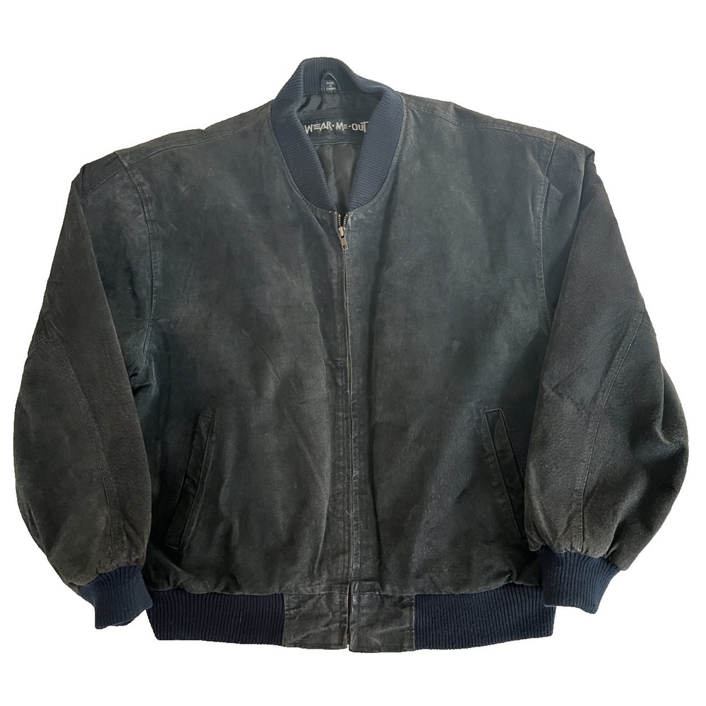 U2 Men's Vintage 'Wear Me Out' Suede Leather Jacket Men's Black XL EUC